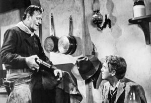 John Wayne and James Stewart in The Man Who Shot Liberty Valance (1962)